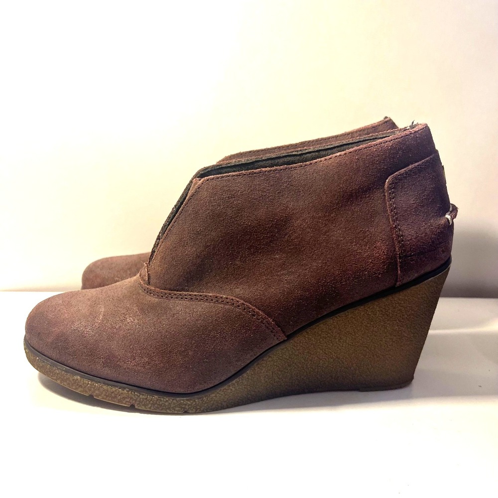 Sperry TopSider Harlow Brook Wedge Bootie Pull On Size 8.5M Earthy Brown Suede - Picture 3 of 8